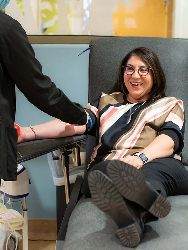 Happy Donor Giving Blood