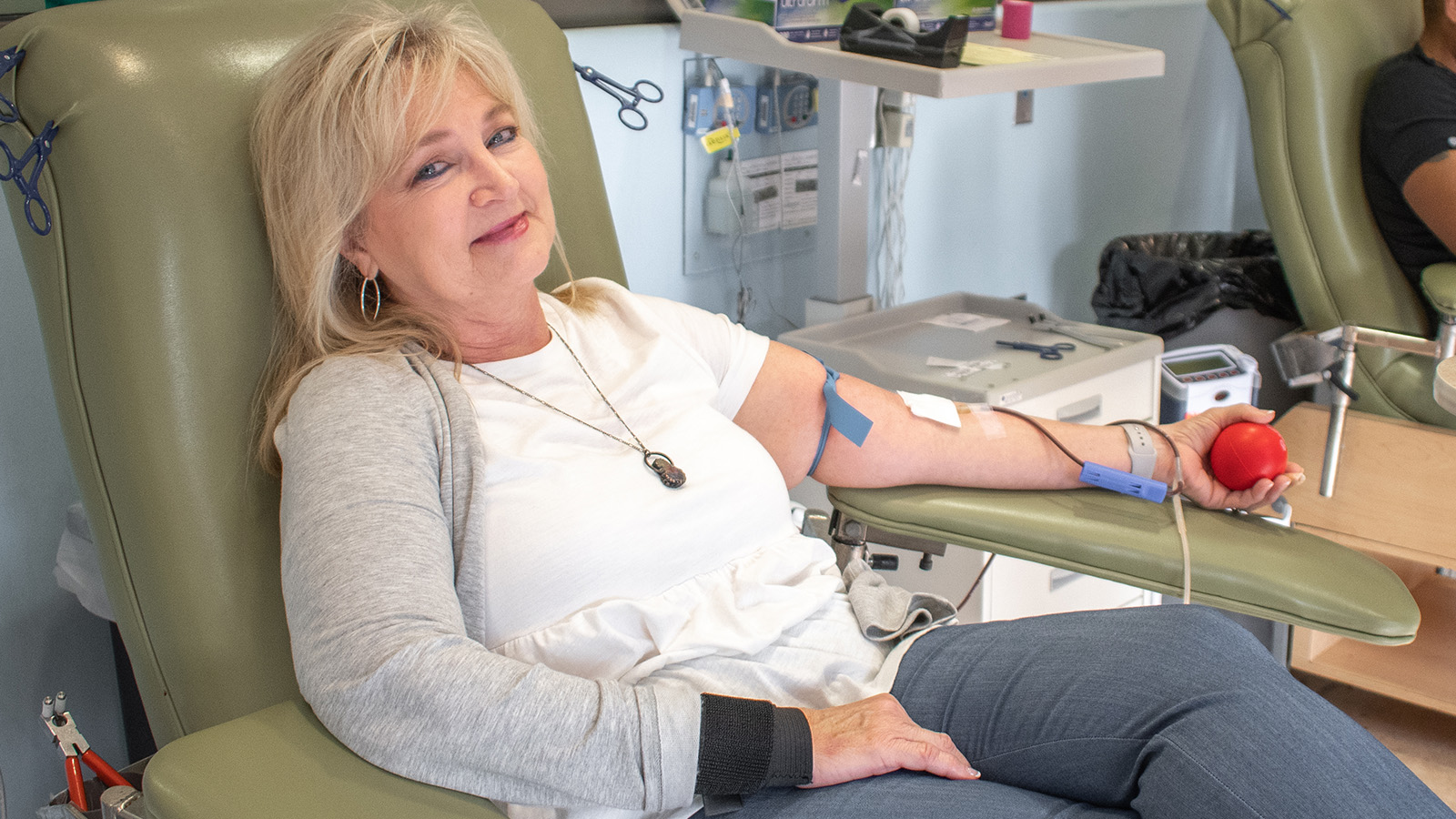 Happy Donor Giving Blood